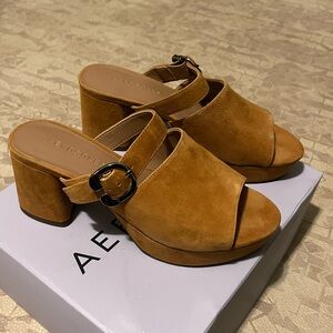 Brown Suede Mules